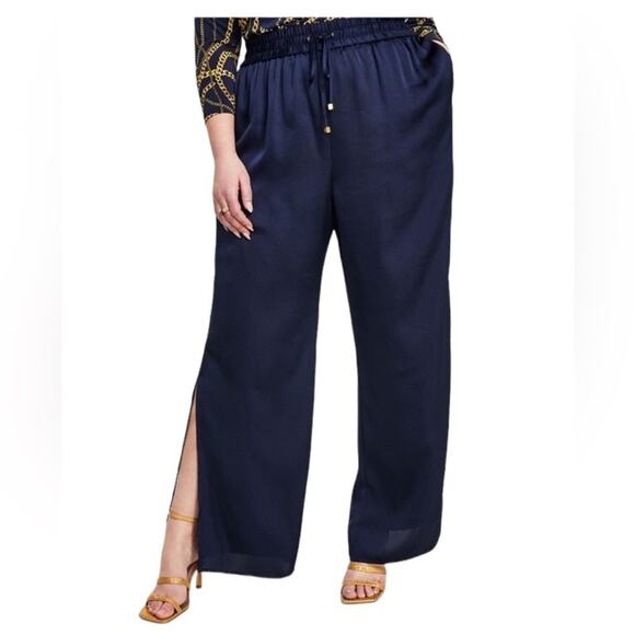 Michael Michael Kors High Side Slit Leg Boho Drawstring Pants NEW Size 1X Plus - Picture 1 of 8